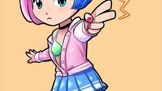 Rei hot hottie sucking dildo