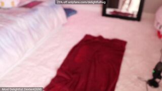 DelightfulHug busty young lady rides sex toy