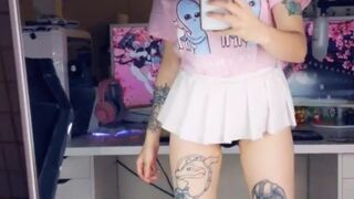 Rusty Fawkes  elegant slut caresses shaved pussy