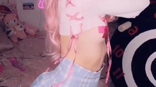 belledelphine busty blonde fucks with rubber dick