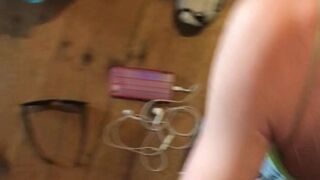 TS Sally onlyfans cute babe in stockings massages vagina with hand