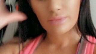 Brunette Barbie onlyfans busty blonde licks nipples