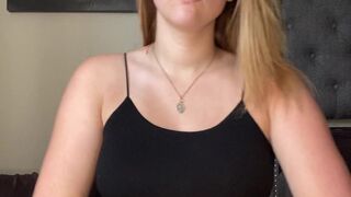 Katrina Marie onlyfans blonde with tattoo caresses huge boobs
