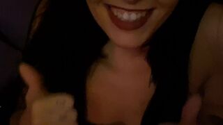 GothJock onlyfans busty chick caresses big nipples