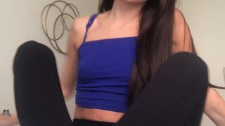 Daddy Destiny onlyfans the naughty dolly jerks off her pussy with a phallus