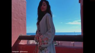 novacyy crazy lady twirls juicy booty