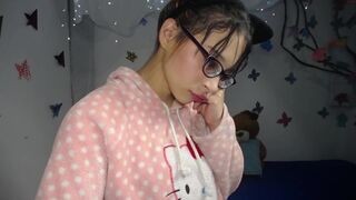 chanelsx pretty female having fun with phallus