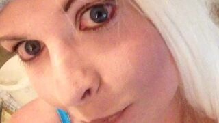 Liberty Harkness  caressed on the bed