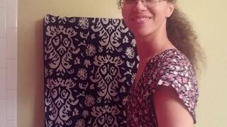 Jojo Hunt cute brunette girl licks dildo