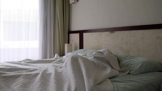 Morning_Glory solid brunette masturbates shaved holes