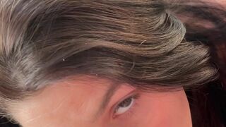 sheisatang in stockings teased pussy lying on her back