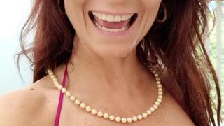 Syren De Mer luxurious mare caresses hairy cunt