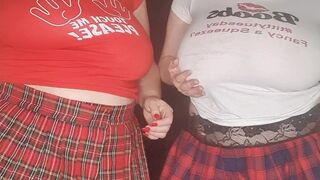 Busty Klara sexy beauty in red stockings