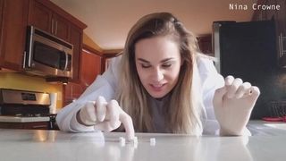 Nina Crowne slut babe caresses huge tits