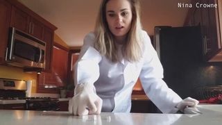 Nina Crowne slut babe caresses huge tits