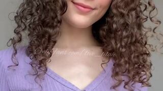 Love Lilah TG curve with a hanging chest caresses the vagina