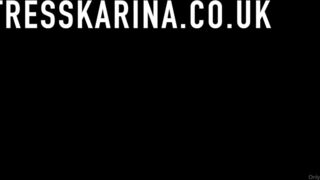 Mistress Karina dark haired prostitute caresses big tits