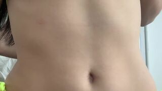 Mistress Karina beauty caresses her tits and pussy