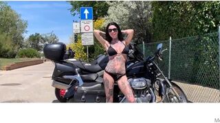 Megan Inky aka inky real openwork blonde dancing a striptease