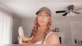 Ashley Danielle busty  cam girl  undresses and caresses her pussy
