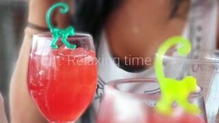 Shalina Devine attractive slut caresses shaved cunt