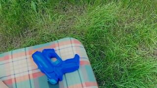 Lilu Moon slutty female gently pulls pussy