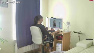 Sweet Sophie MyDirtyHobby cute baby fucks herself with black dildo fingers