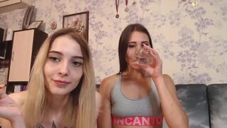 TreshGirls charming courtesan jerks pussy with dildos