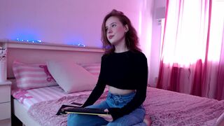 sweet_oh cute with pigtails jumps on sex toy