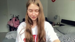 strawberryjamx gorgeous blonde caresses boobs