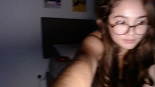 bella_lunar attractive chick diligently licks dildo