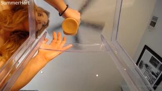 summerhart dancing near the christmas tree