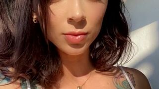 London Lix OF passionate slut shows shaved holes