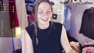 taralanes skinny bitch jerks pussy with dildo