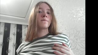 mysat busty blonde shows off snatch