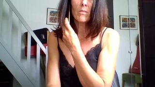 lilyofthevalley mature slut pulls pussy while lying in a chair