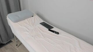 lana_sky caresses the holes with his hand