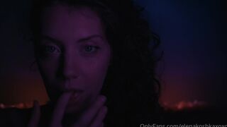 elenakoshkaxoxo cute brunette caresses her charms