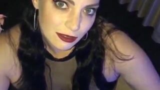 Anaconda Noire onlyfans ardent young lady caresses big tits at work