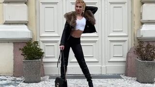 slavenagoddess harsh woman caresses her breasts