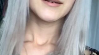 evaelfie blonde slut caresses shaved cunt