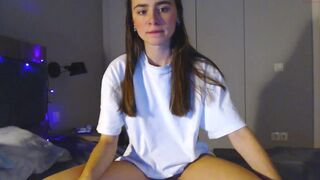 miley_k18 cute babe inserts a finger into the