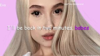 evian redhead beauty is played with a vibrator on a chair