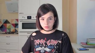 tequilalala black-haired young lady in stockings masturbates her shaved pussy