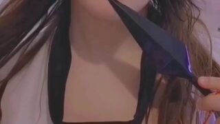 bunnycorp ~ scorebuns  pretty woman dabbles with a toy