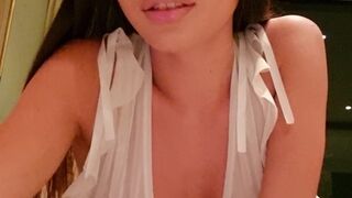 Peachy Lily aka peachy.lily  gorgeous  girl passionately sucks dildo