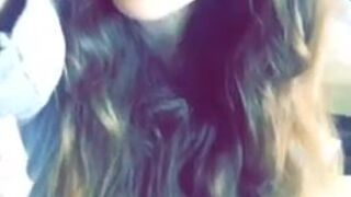 cherubesque Black haired passion sucks dildo