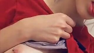 Laiste Girl arouses erotic outfit and big boobs