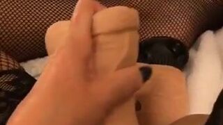 Naughty Alysha Cute chick strokes the cap