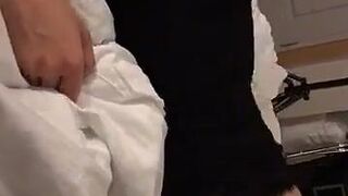 Myultimateischarging Skinny bitch jerks pussy with dildo